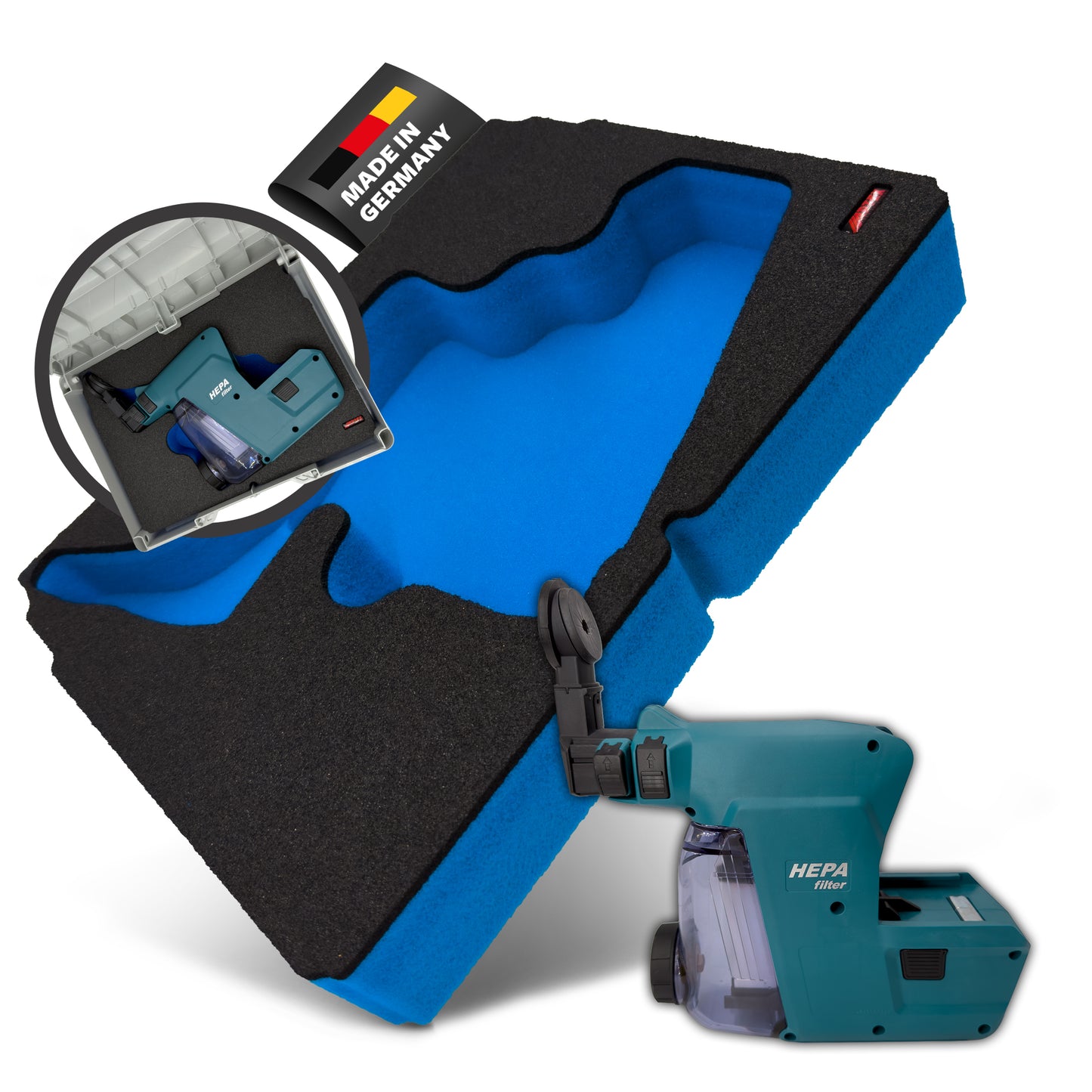 APTEX Makita DX 07 Einlage für Tanos Systainer³ M – Staubabsaugung Schaumeinlage – Made in Germany