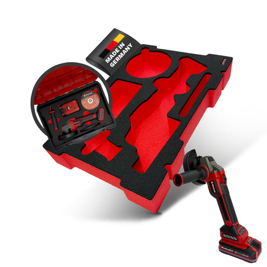 APTEX Einhell Winkelschleifer TP-AG 18/125 CE Q Li Einlage für E-Case S-F – Flex Schaumeinlage – Made in Germany