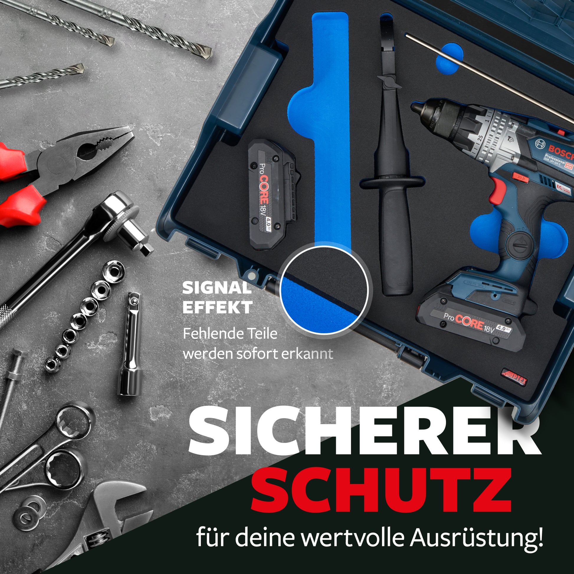 Schaumeinlage Bosch Professional Akku-Schlagbohrschrauber GSB 18V-110C für neue Bosch L-Boxx 136.
