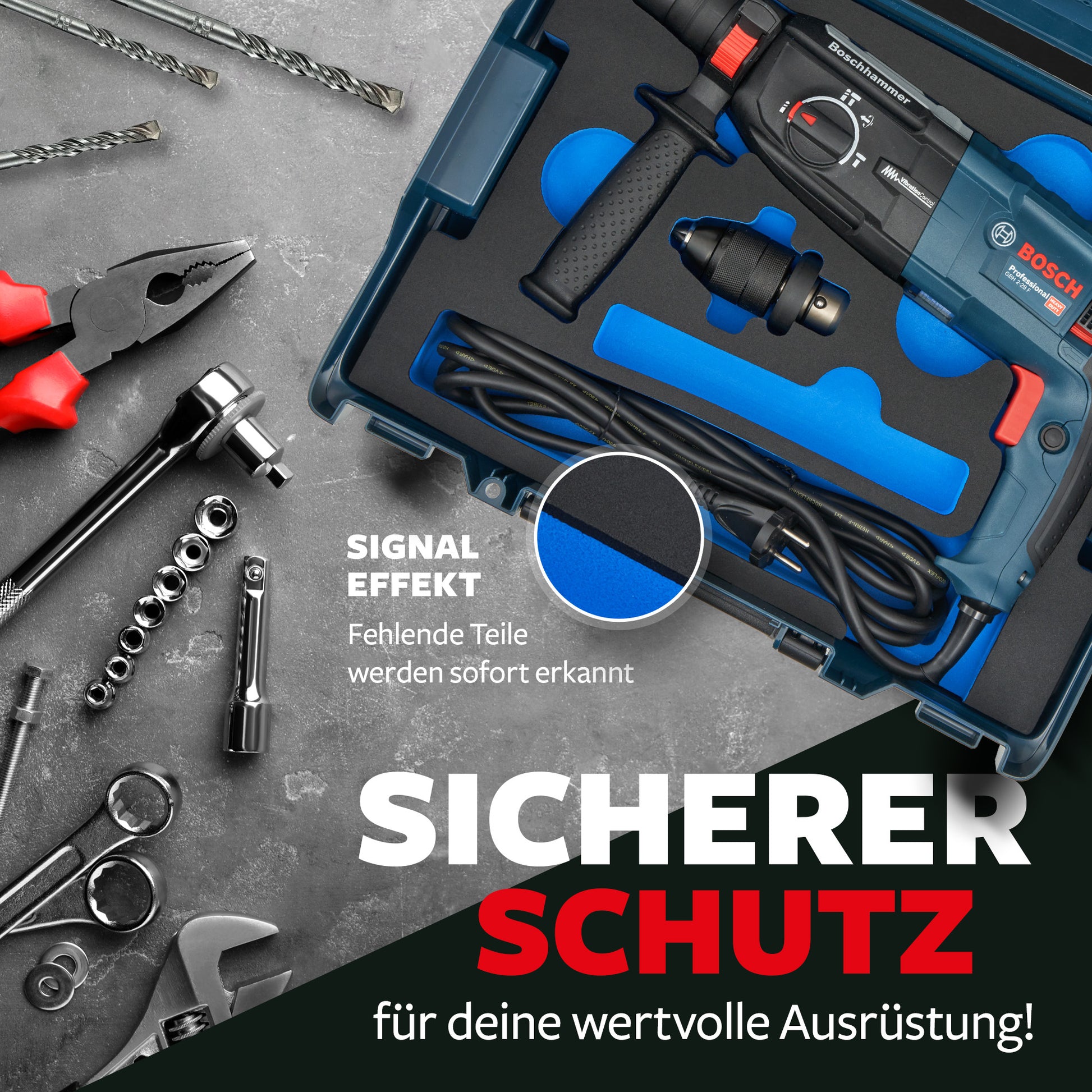 Schaumeinlage Bosch Professional Bohrhammer GBH 2-28 F für neue Bosch L-Boxx 136.