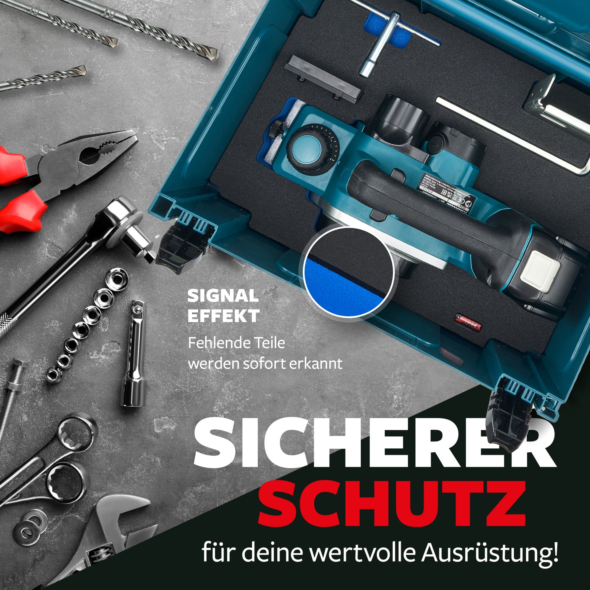 Schaumeinlage für Makita Akku-Hobel DKP 180 für MakPac Gr. 3.