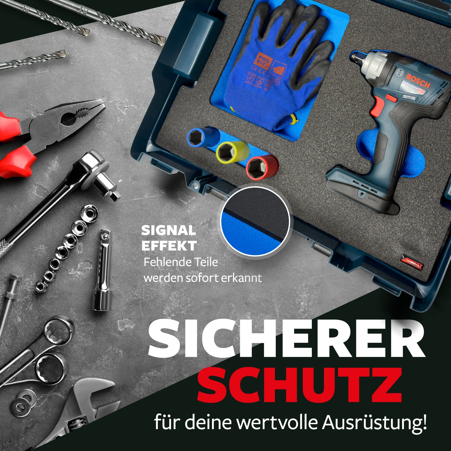 APTEX Bosch GDS 18V-330 HC Einlage für L-Boxx 136 – Schlagschrauber Schaumeinlage – Made in Germany