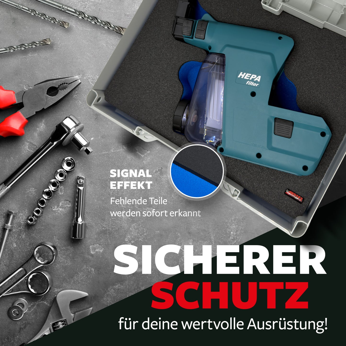 APTEX Makita DX 07 Einlage für Tanos Systainer³ M – Staubabsaugung Schaumeinlage – Made in Germany