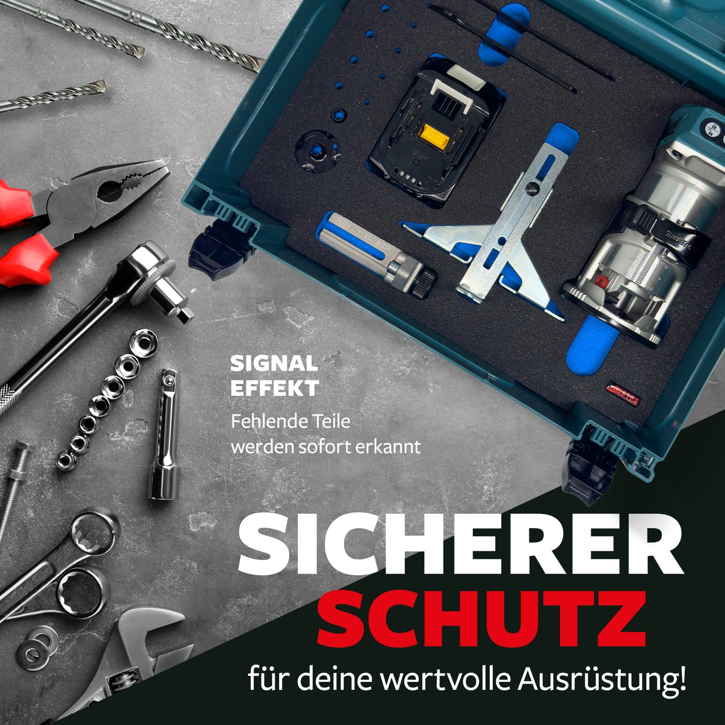 Schaumeinlage für die Makita Akku-Multifunktionsfräse DRT50 für MakPac Gr. 2-3