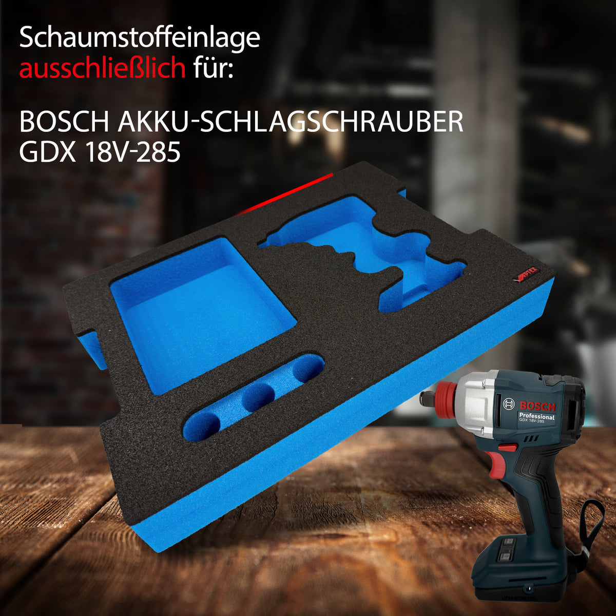 APTEX Bosch GDX 18V-285 Einlage für L-Boxx 136 – Schlagschrauber Schaumeinlage – Made in Germany