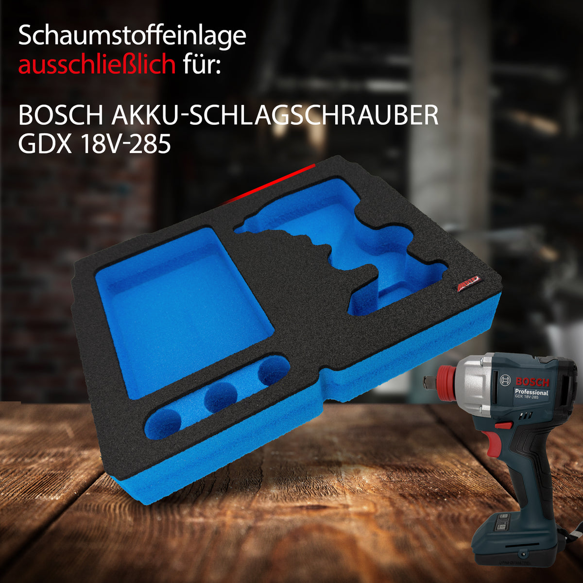APTEX Bosch GDX 18V-285 Einlage für Systainer³ M – Schlagschrauber Schaumeinlage – Made in Germany