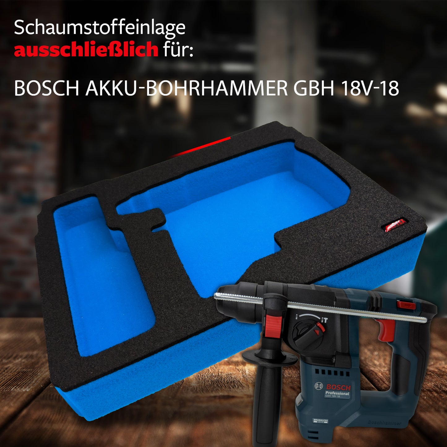 APTEX Bosch GBH 18V-18 Einlage für Tanos Systainer³ M – Akku-Bohrhammer Schaumeinlage – Made in Germany