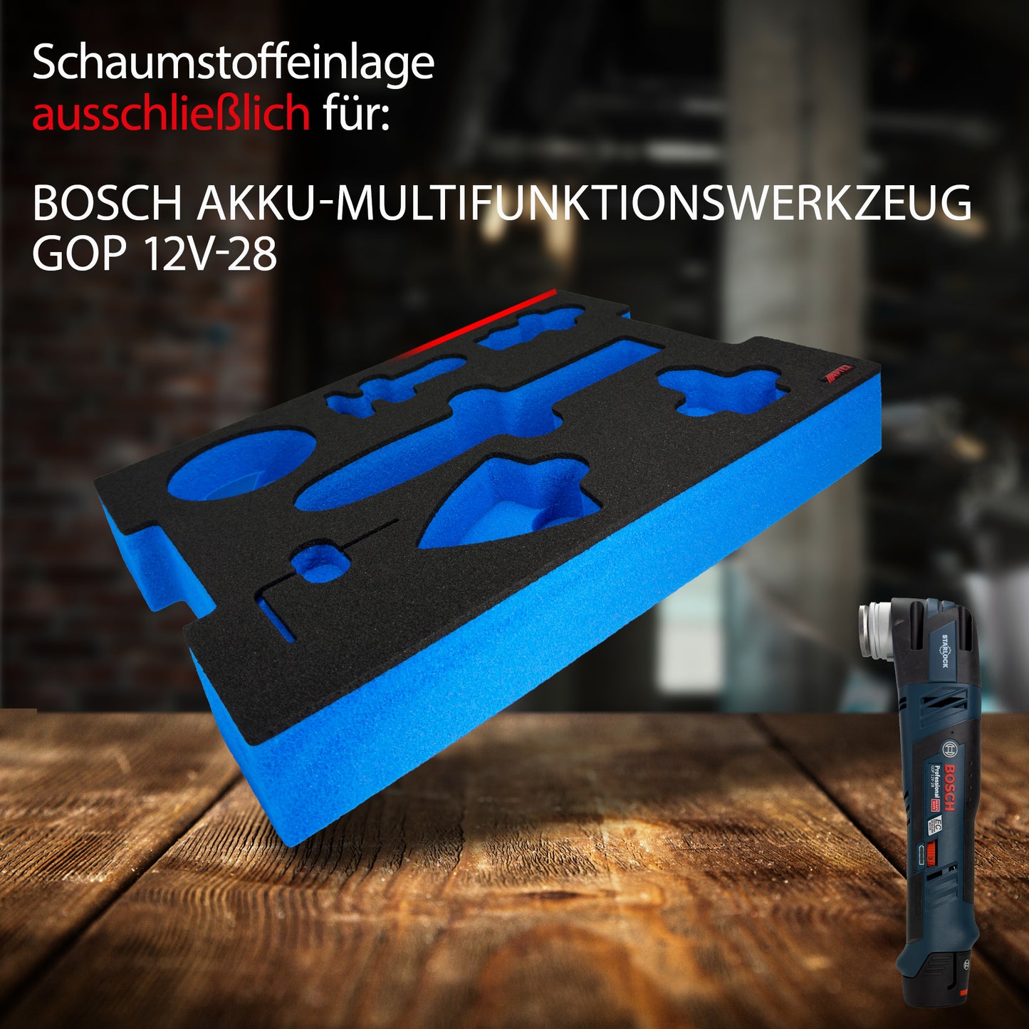 APTEX Bosch GOP 12V-28 Einlage für L-Boxx 136 – Multitool Schaumeinlage - Made in Germany