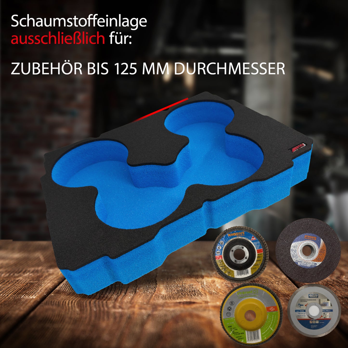 APTEX Einlage Trennscheiben für Systainer T-Loc – Schleifscheiben Schaumeinlage – Made in Germany