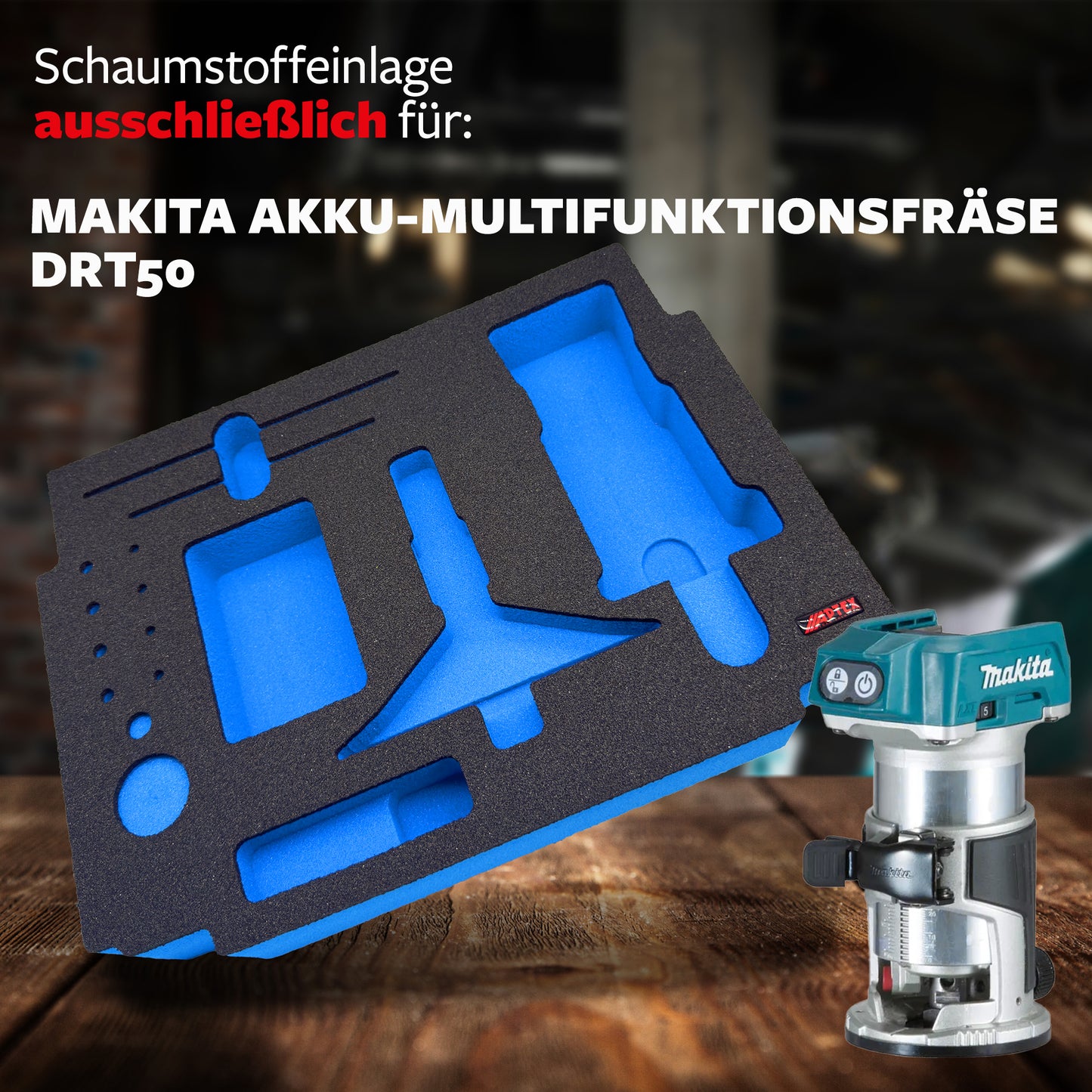Schaumeinlage für die Makita Akku-Multifunktionsfräse DRT50 für MakPac Gr. 2-3
