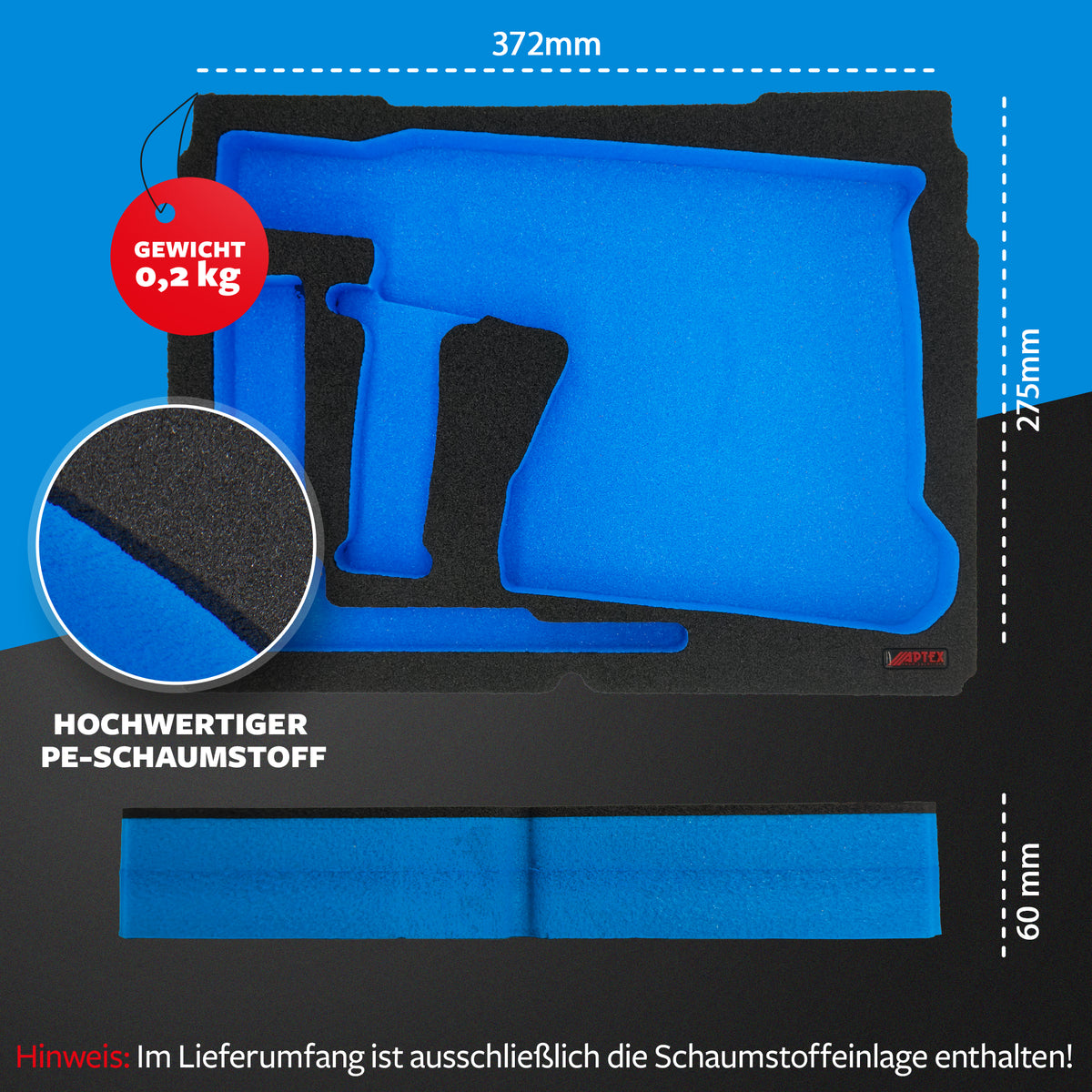 APTEX Makita DHR 243 Einlage für Systainer³ M – Akku-Bohrhammer Schaumeinlage – Made in Germany