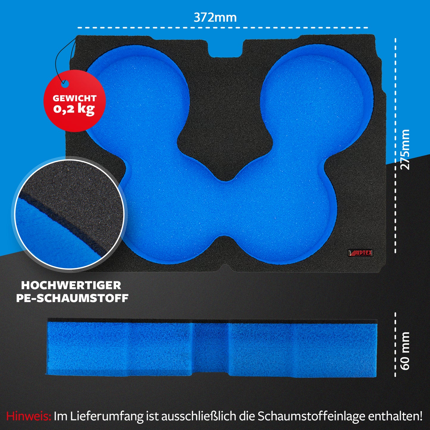APTEX Einlage Trennscheiben für Systainer³ M – Schleifscheiben Schaumeinlage – Made in Germany