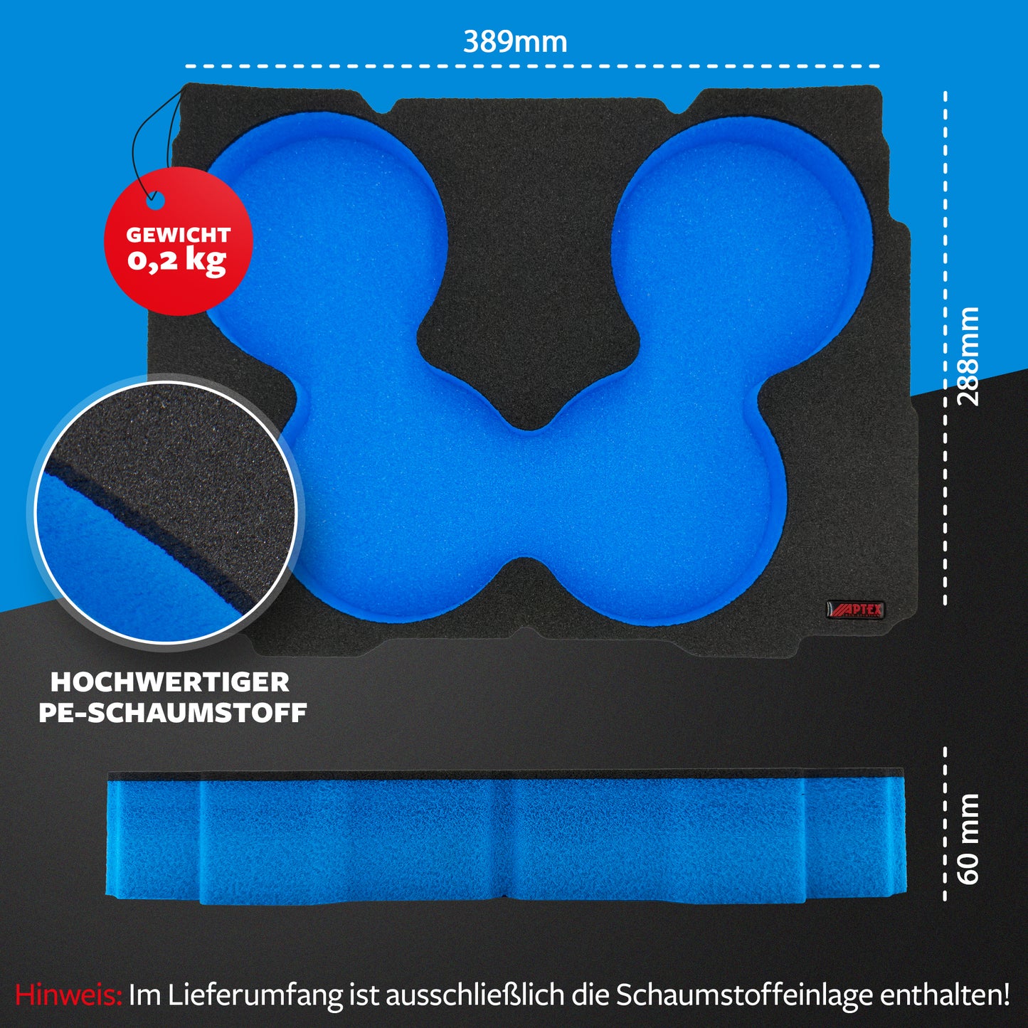APTEX Einlage Trennscheiben für Systainer T-Loc – Schleifscheiben Schaumeinlage – Made in Germany