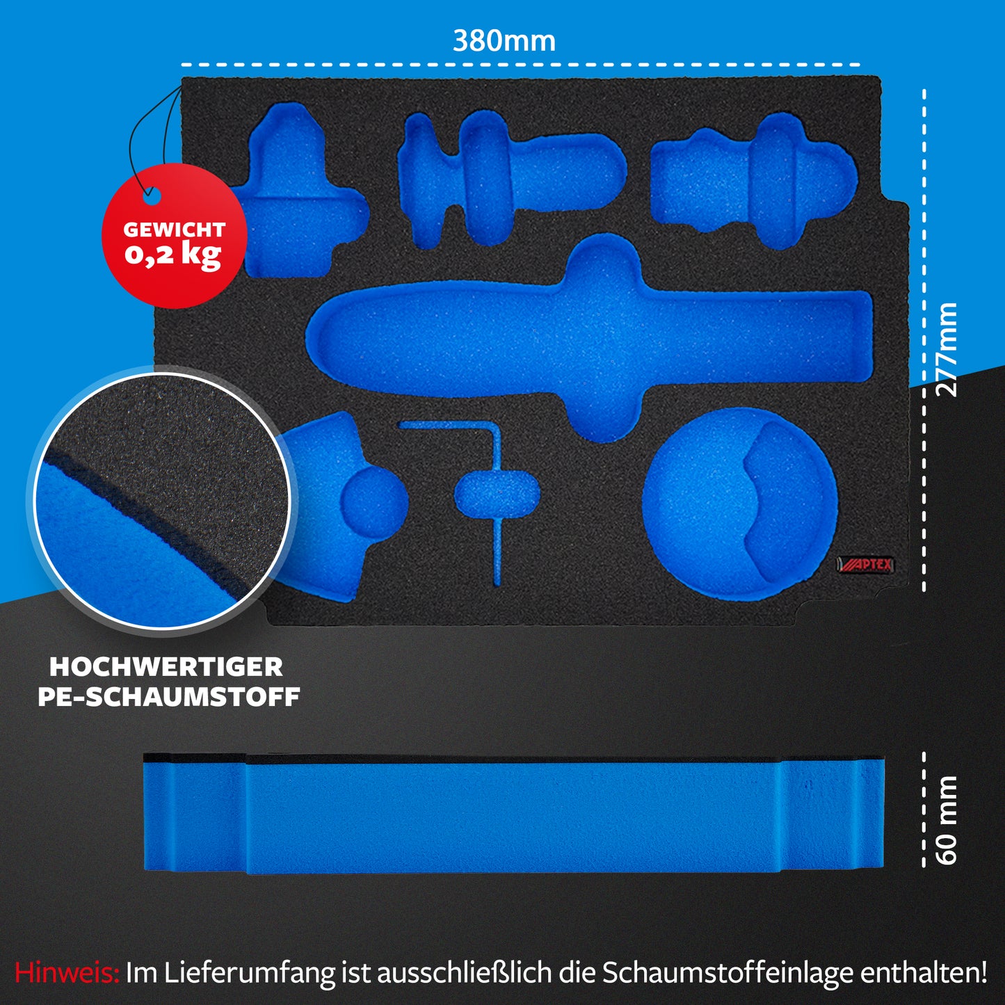 APTEX Bosch GOP 12V-28 Einlage für MakPac Gr. 2 – Multitool Schaumeinlage - Made in Germany