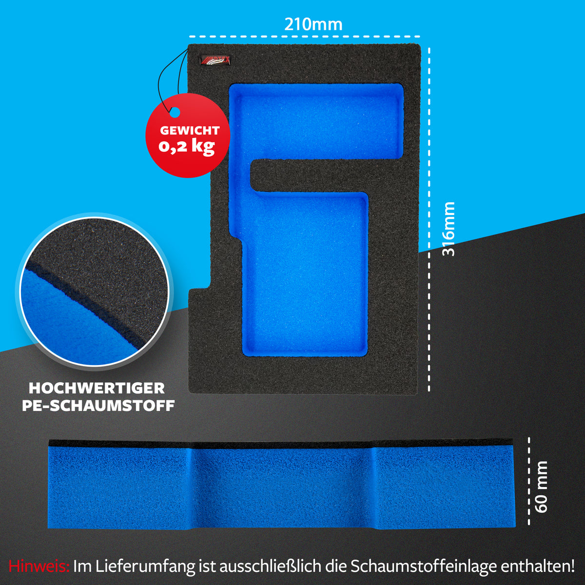 APTEX Bosch GAL 12V-40 Einlage für Bosch L-Boxx – Ladegerät Schaumeinlage – Made in Germany