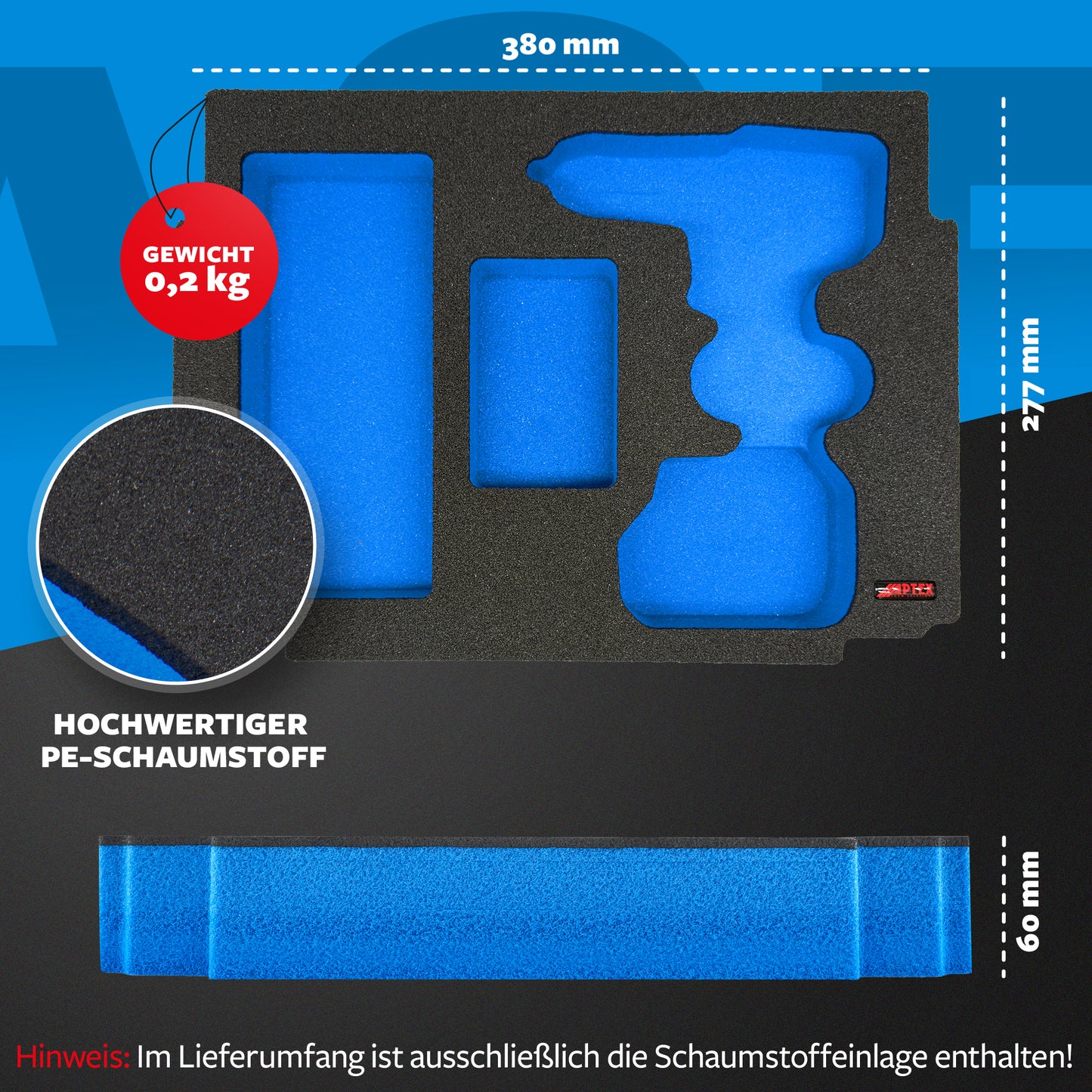 Schaumeinlage für den Makita Akku-Schlagbohrschrauber DHP 487 für MakPac Gr. 1-2