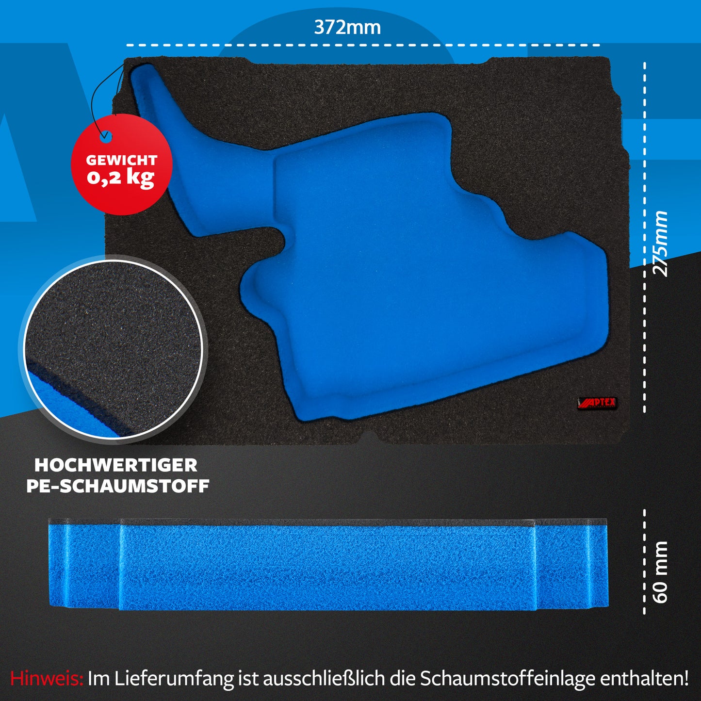 APTEX Makita DX 07 Einlage für Tanos Systainer³ M – Staubabsaugung Schaumeinlage – Made in Germany