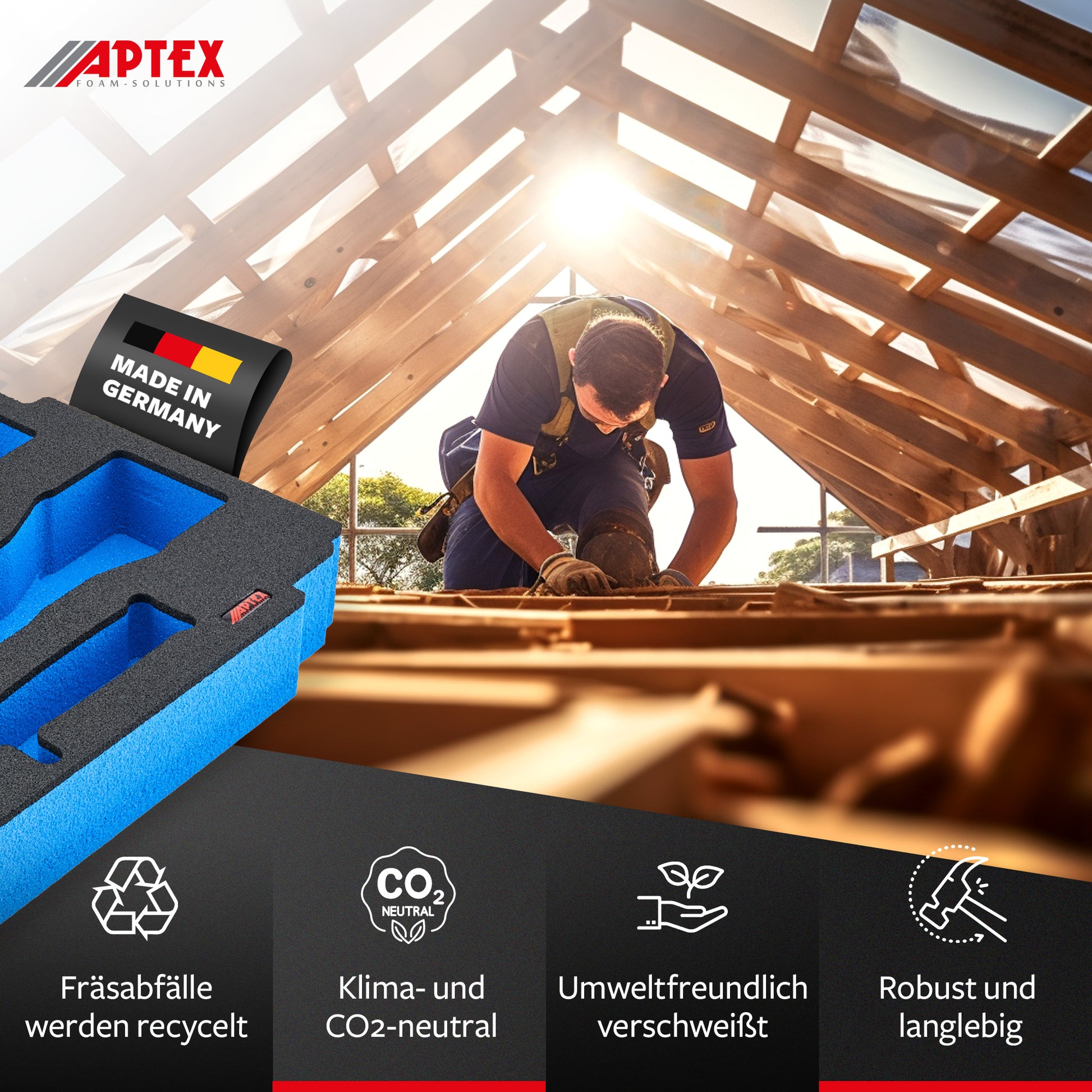 Schaumeinlage für Makita Akku-Winkelschleifer DGA 452 für MakPac Gr. 2-3.