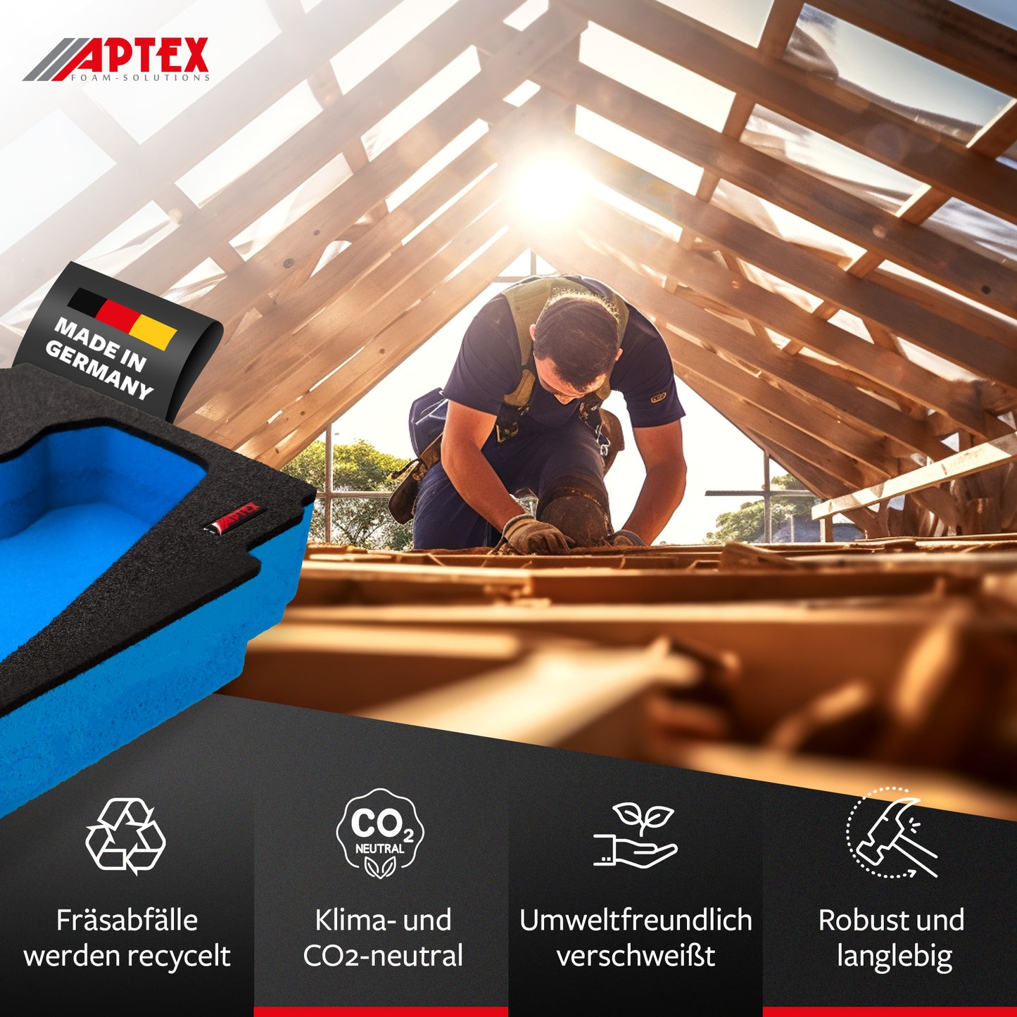 APTEX Makita DX 07 Einlage für Tanos Systainer T-Loc 2 – Staubabsaugung Schaumeinlage – Made in Germany