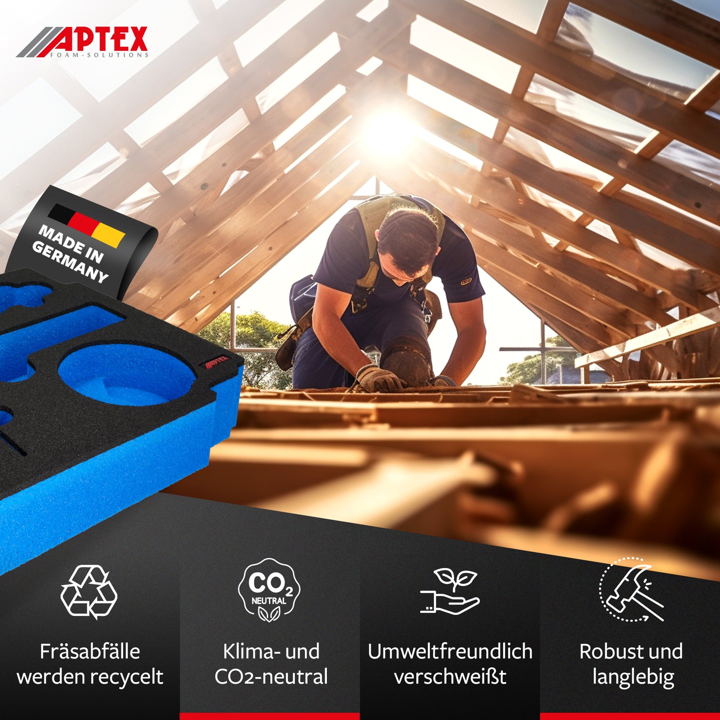 APTEX Bosch GOP 12V-28 Einlage für MakPac Gr. 2 – Multitool Schaumeinlage - Made in Germany