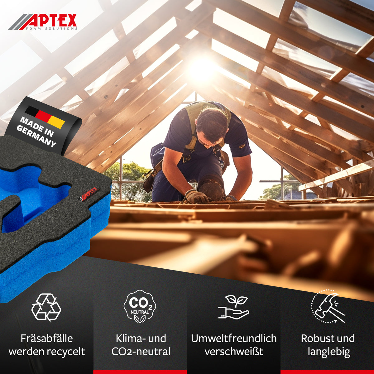 APTEX Bosch GDX 18V-285 Einlage für Systainer T-Loc 2 – Schlagschrauber Schaumeinlage – Made in Germany
