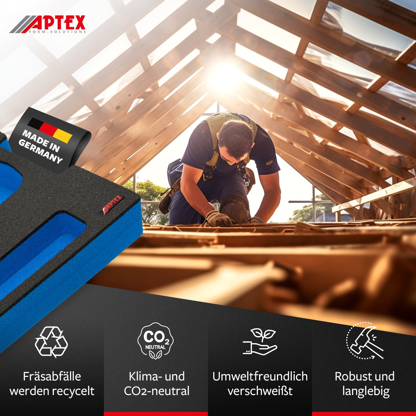 APTEX Bosch GBH 18V-22 Einlage für L-Boxx 136 – Akku-Bohrhammer Schaumeinlage – Made in Germany