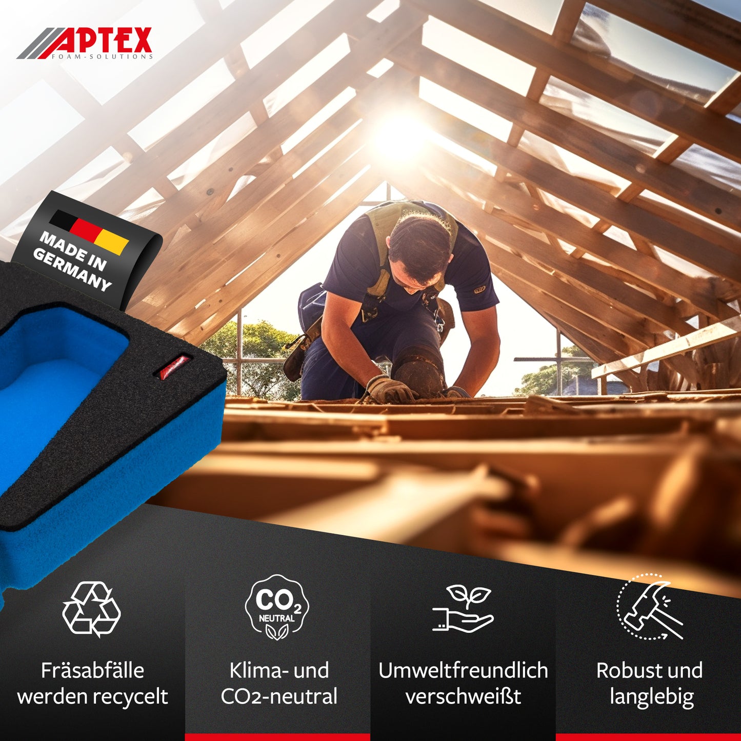 APTEX Makita DX 07 Einlage für Tanos Systainer³ M – Staubabsaugung Schaumeinlage – Made in Germany