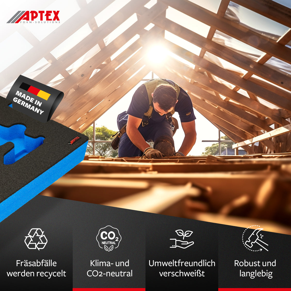 APTEX Bosch GDX 18V-285 Einlage für L-Boxx 136 – Schlagschrauber Schaumeinlage – Made in Germany