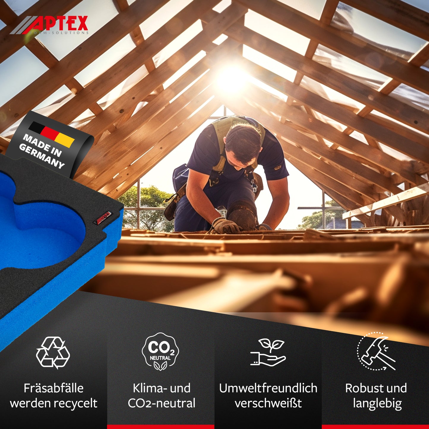 APTEX Einlage Trennscheiben für MakPac – Schleifscheiben Schaumeinlage – Made in Germany