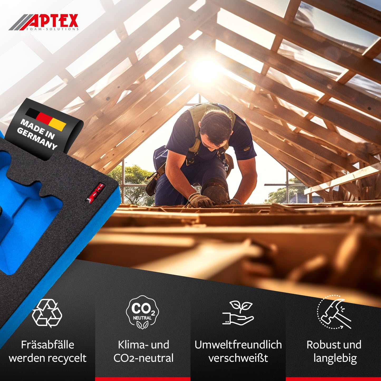 APTEX Bosch GDS 18V-450 HC Einlage für L-Boxx 136 – Schlagschrauber Schaumeinlage – Made in Germany
