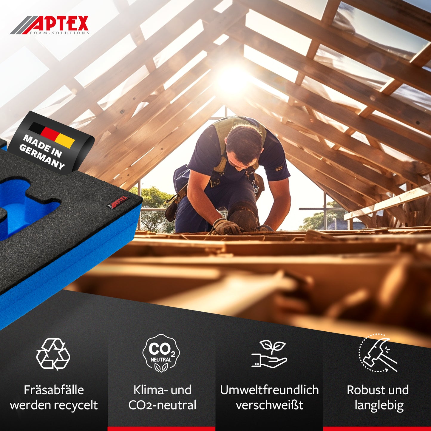 APTEX Bosch GDS 18V-330 HC Einlage für L-Boxx 136 – Schlagschrauber Schaumeinlage – Made in Germany