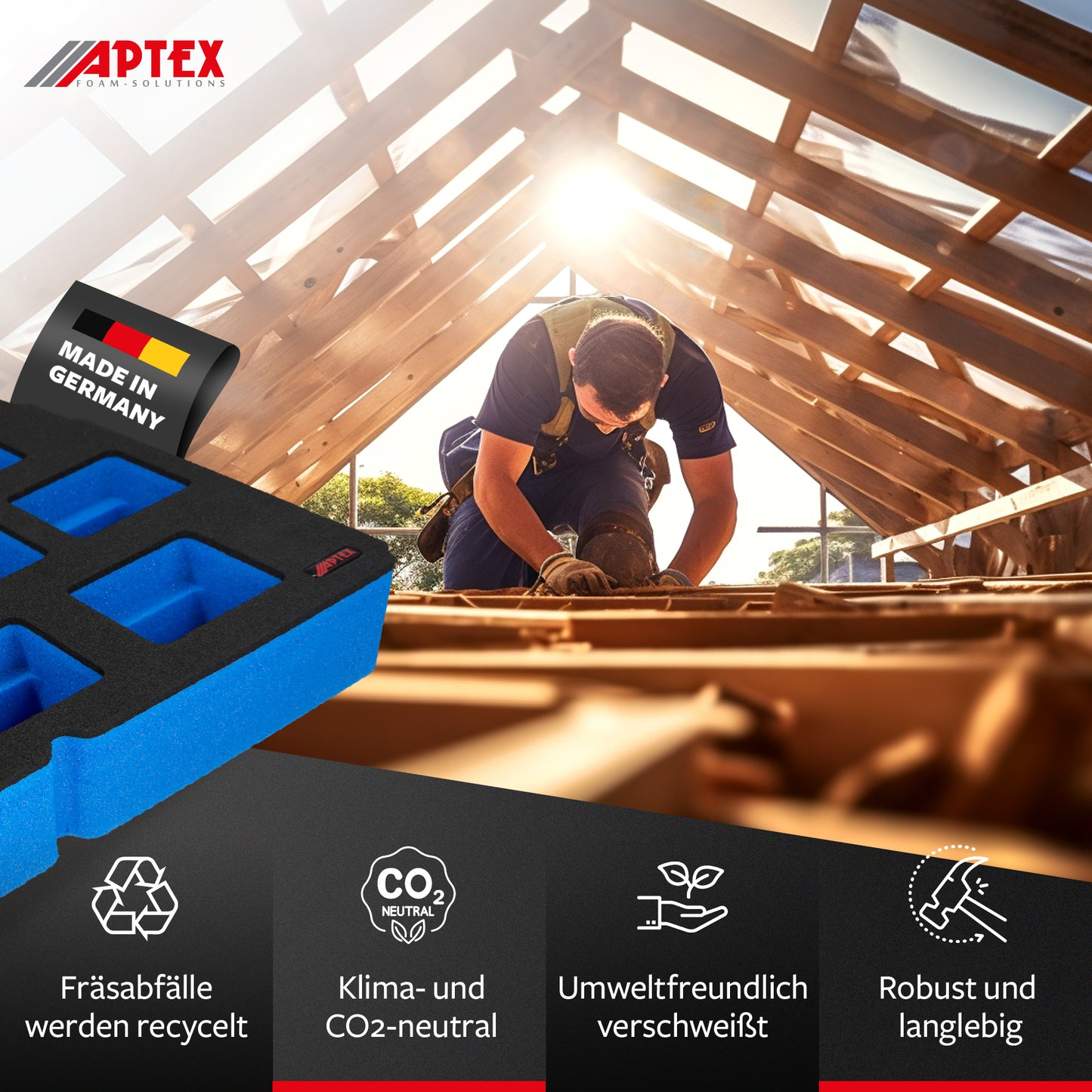 APTEX Makita Akku 18V Einlage für Systainer³ M – Akku-Schaumeinlage – Made in Germany