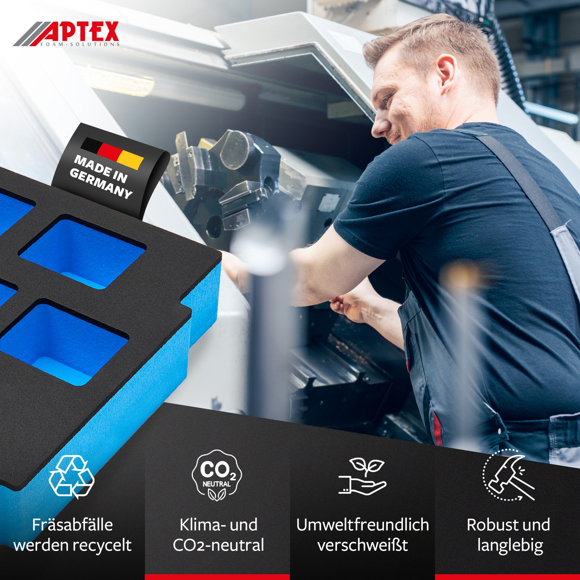 Schaumeinlage für Makita Akkus 18V (10x) für MakPac Gr. 2-3.