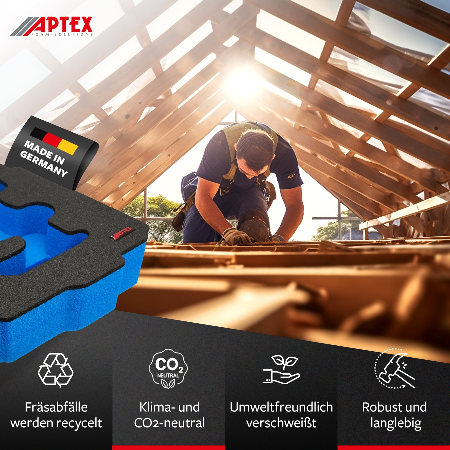 APTEX Bosch GDS 18V-330 HC Einlage für Tanos Systainer T-Loc 2 – Schlagschrauber Schaumeinlage – Made in Germany