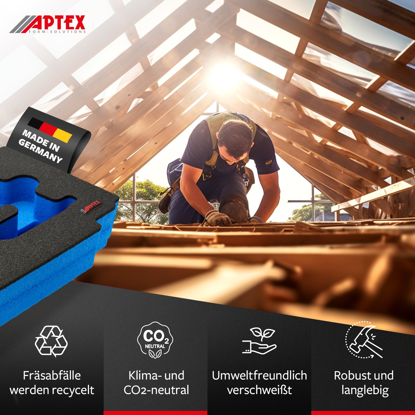 APTEX Bosch GDR 18V-215 Einlage für Tanos Systainer T-Loc – Schlagschrauber Schaumeinlage – Made in Germany