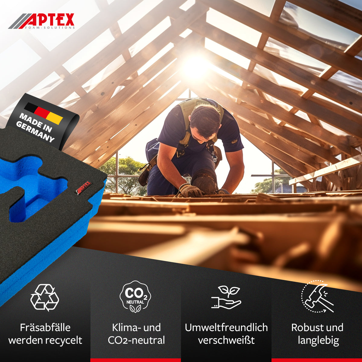 APTEX Bosch GDS 18V-350 Einlage für MakPac Gr.2 – Schlagschrauber Schaumeinlage – Made in Germany