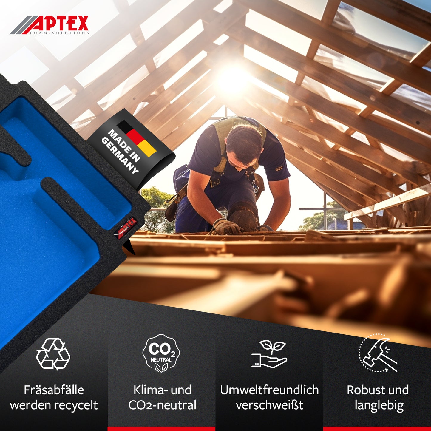 Schaumeinlage für Makita Akku-Ladegerät DC40RA + 3 Akkus 40V XGT 4Ah für MakPac Gr. 2-3