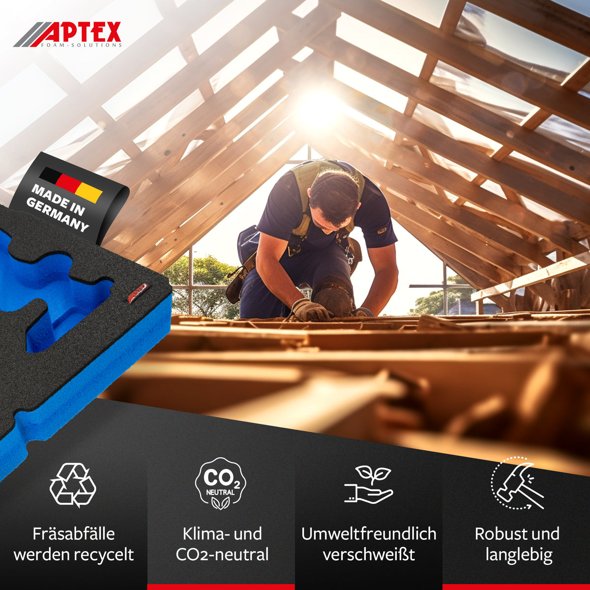 APTEX Bosch GDX 18V-285 Einlage für Systainer³ M – Schlagschrauber Schaumeinlage – Made in Germany