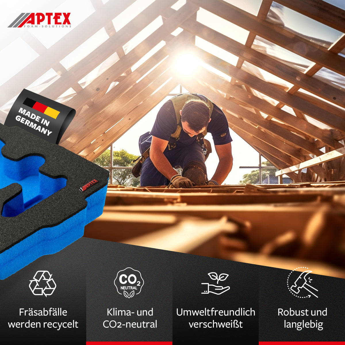 APTEX Bosch GDS 18V-350 Einlage für Systainer T-Loc 2 – Schlagschrauber Schaumeinlage – Made in Germany