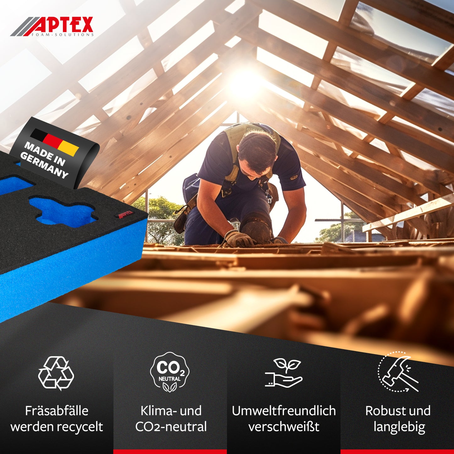 APTEX Bosch GOP 12V-28 Einlage für L-Boxx 136 – Multitool Schaumeinlage - Made in Germany