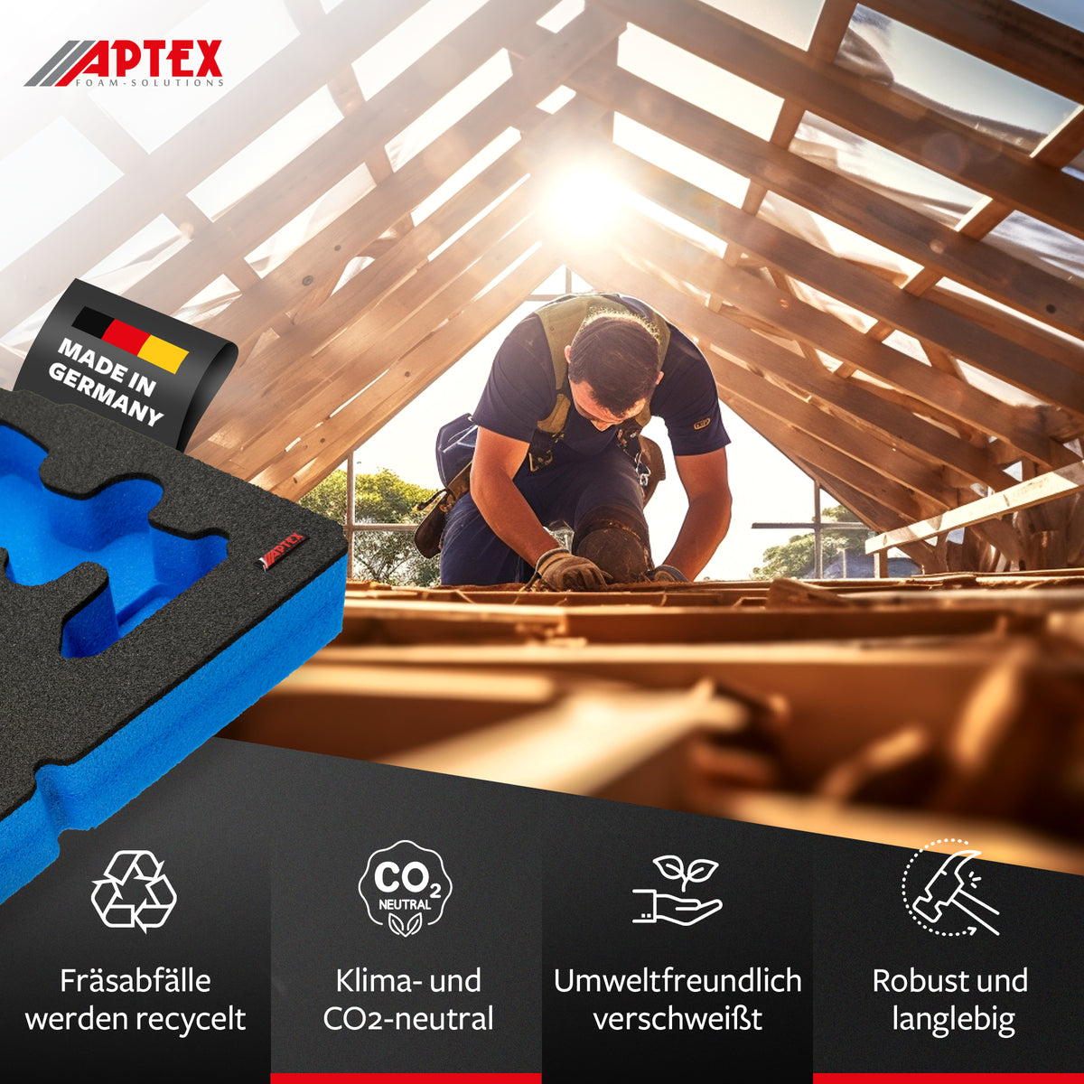 APTEX Bosch GDS 18V-350 Einlage für Systainer³ M – Schlagschrauber Schaumeinlage – Made in Germany