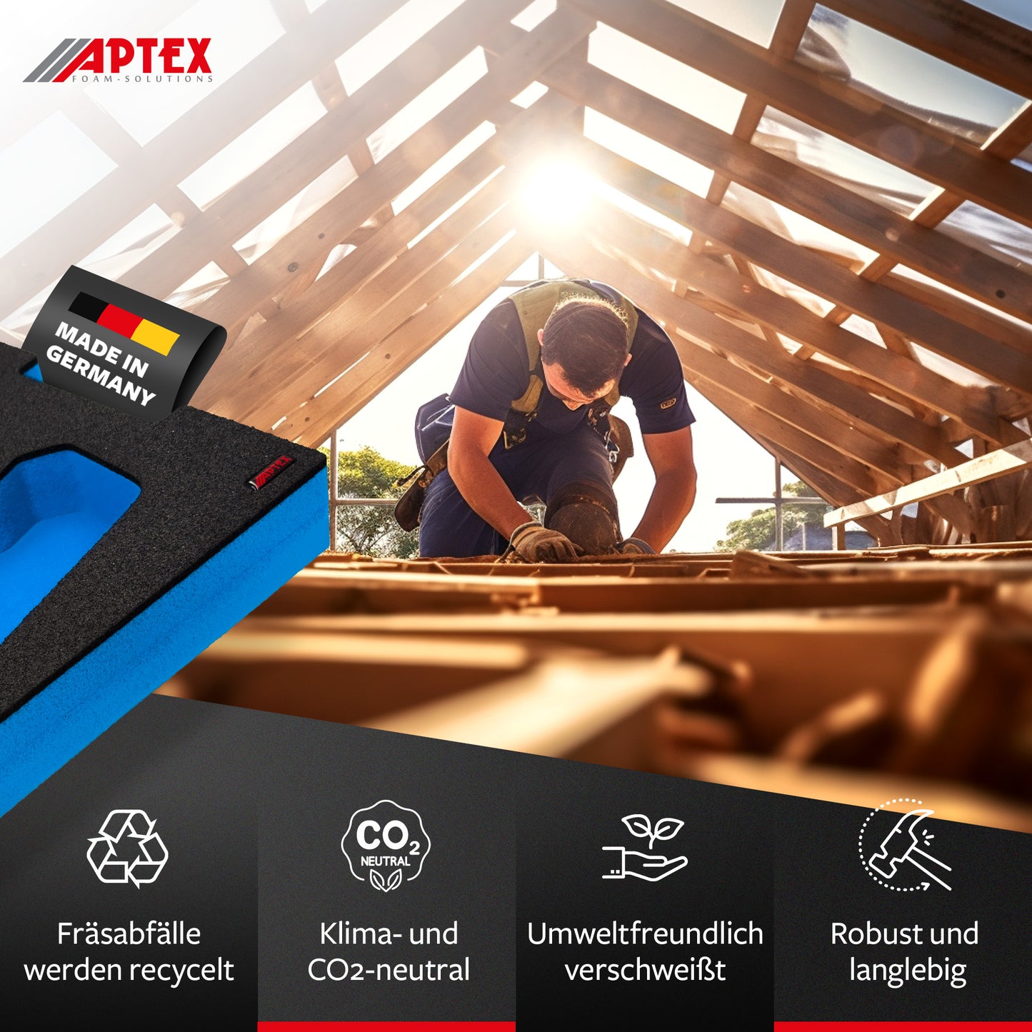 APTEX Makita DX 07 Einlage für Bosch L-Boxx 136 – Staubabsaugung Schaumeinlage – Made in Germany
