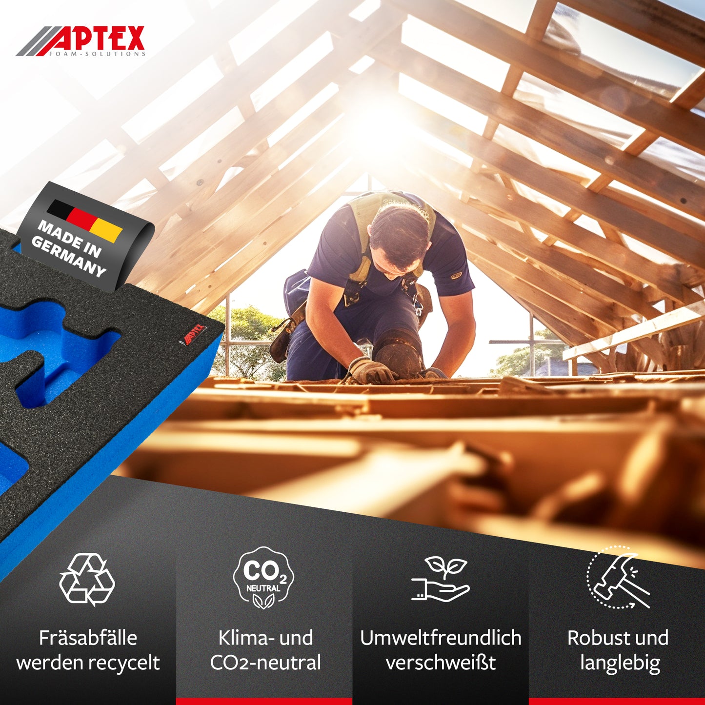APTEX Bosch GDR 18V-215 Einlage für L-Boxx 136 – Schlagschrauber Schaumeinlage – Made in Germany