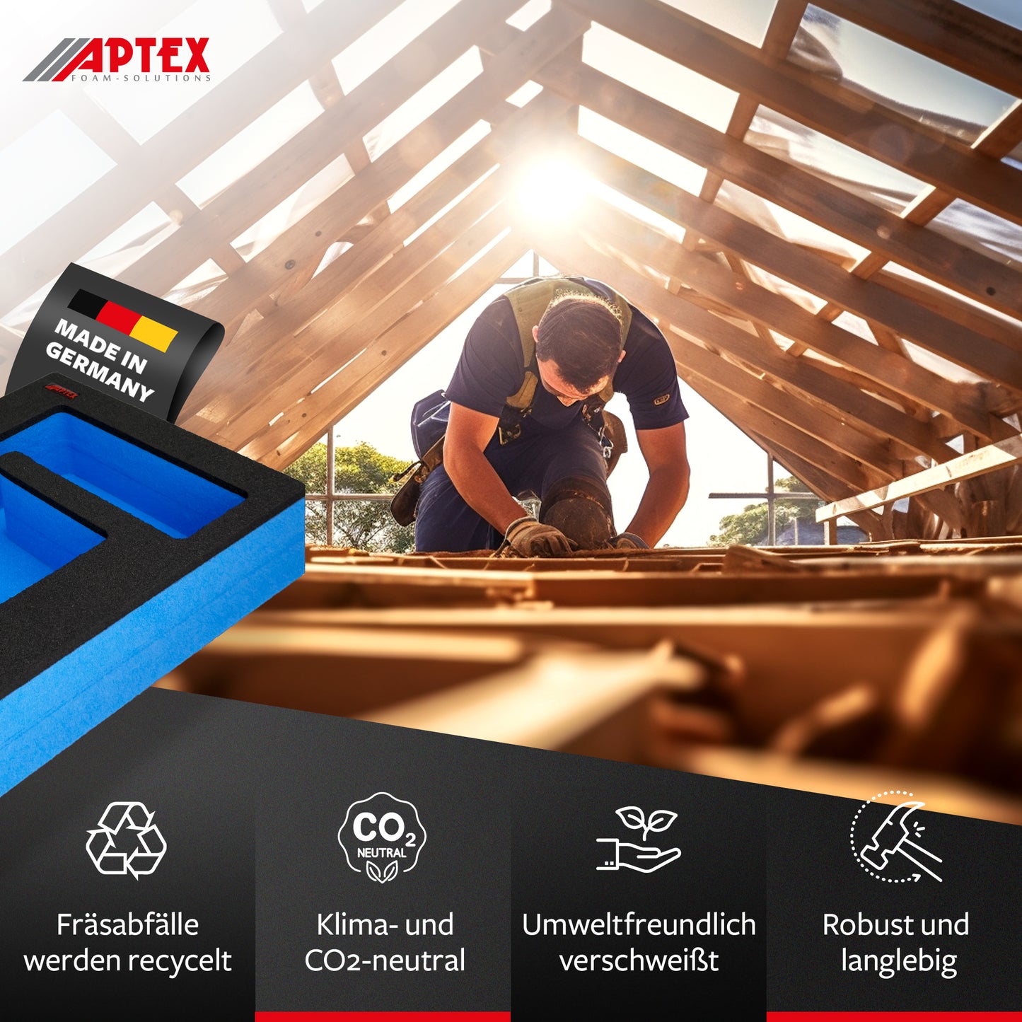 APTEX Bosch GAL 18V-40 Einlage für Bosch L-Boxx – Ladegerät Schaumeinlage – Made in Germany