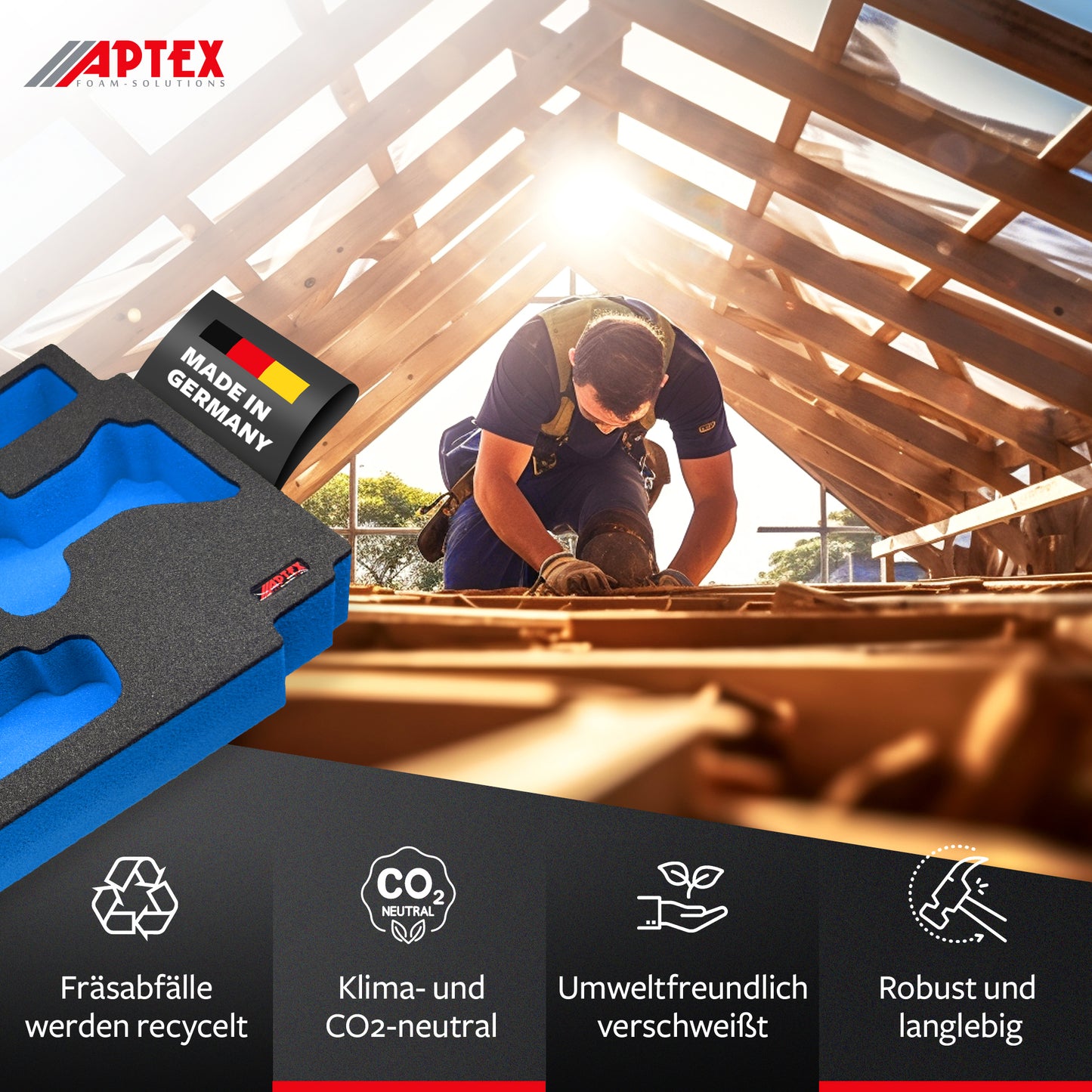 Schaumeinlage für den Makita Akku-Geradschleifer DGD800 für MakPac Gr. 2-3