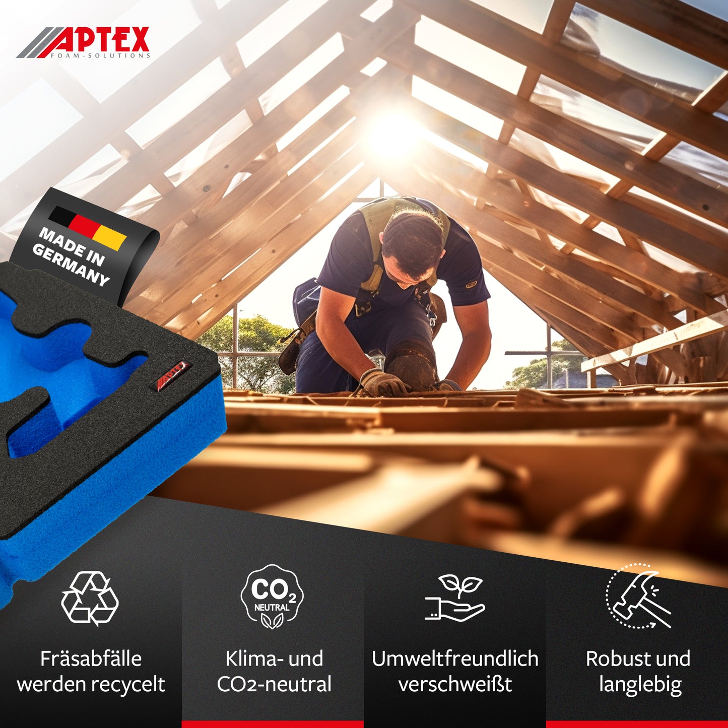APTEX Bosch GDR 18V-215 Einlage für Tanos Systainer³ M – Schlagschrauber Schaumeinlage – Made in Germany