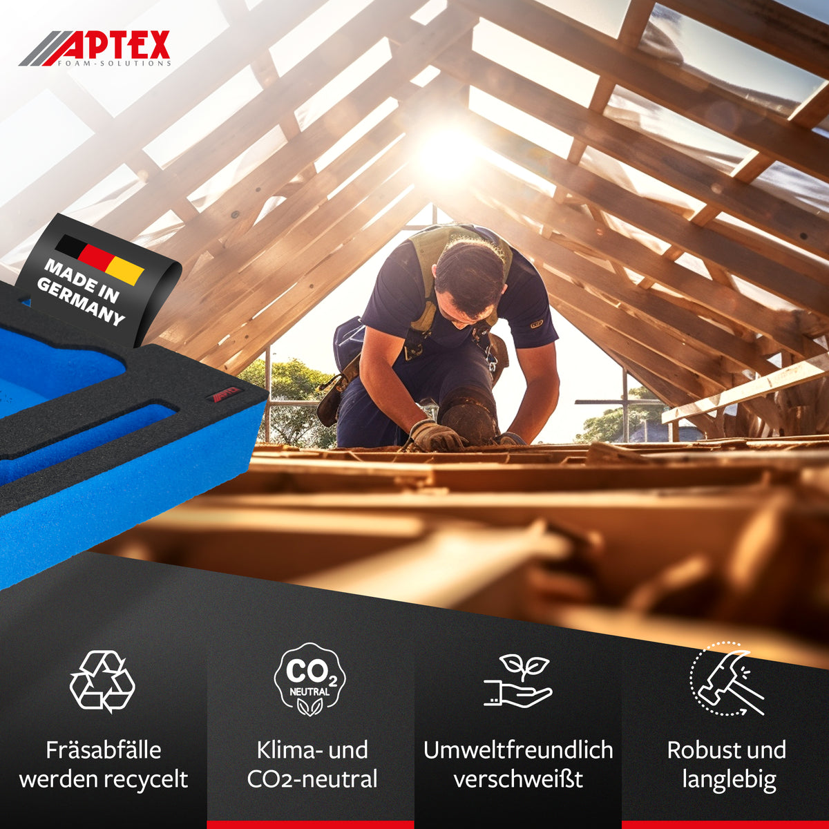 APTEX Makita DHR 243 Einlage für L-Boxx 136 – Akku-Bohrhammer Schaumeinlage – Made in Germany
