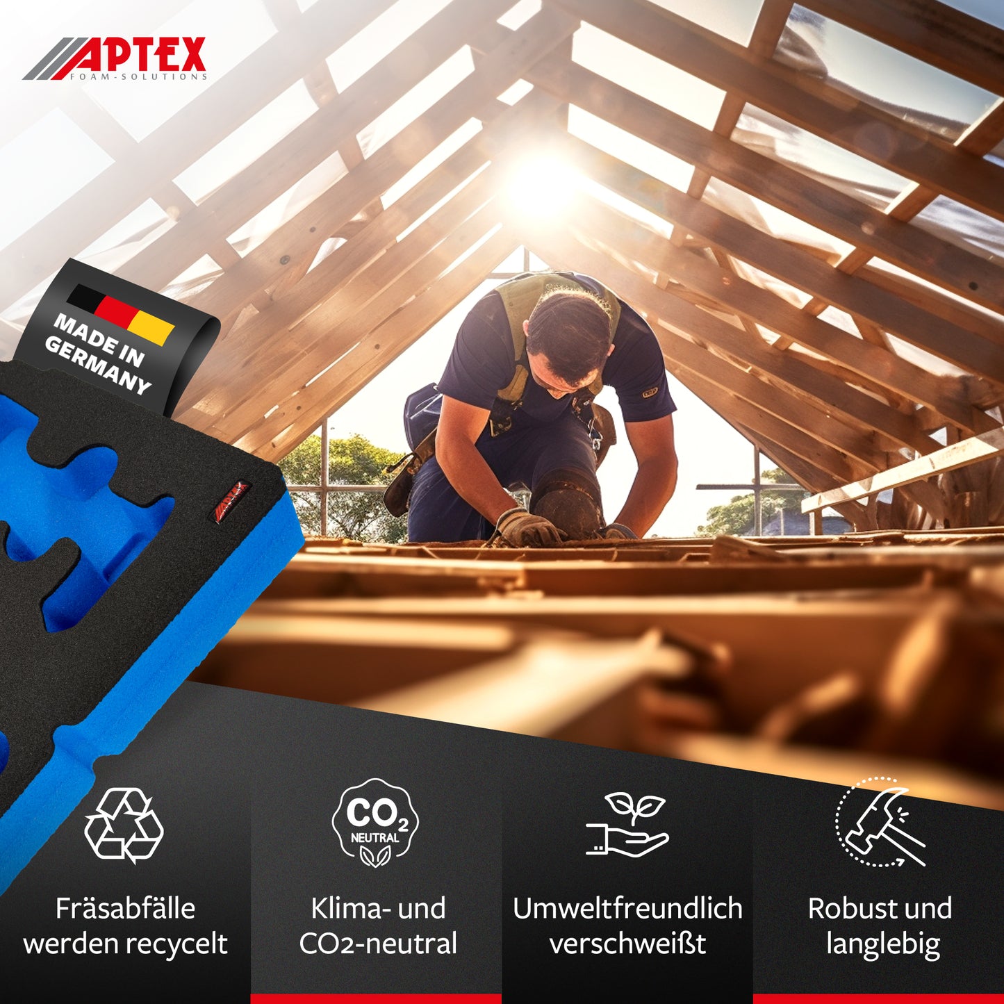 APTEX Bosch GDS 18V-330 HC Einlage für Tanos Systainer³ M – Schlagschrauber Schaumeinlage – Made in Germany