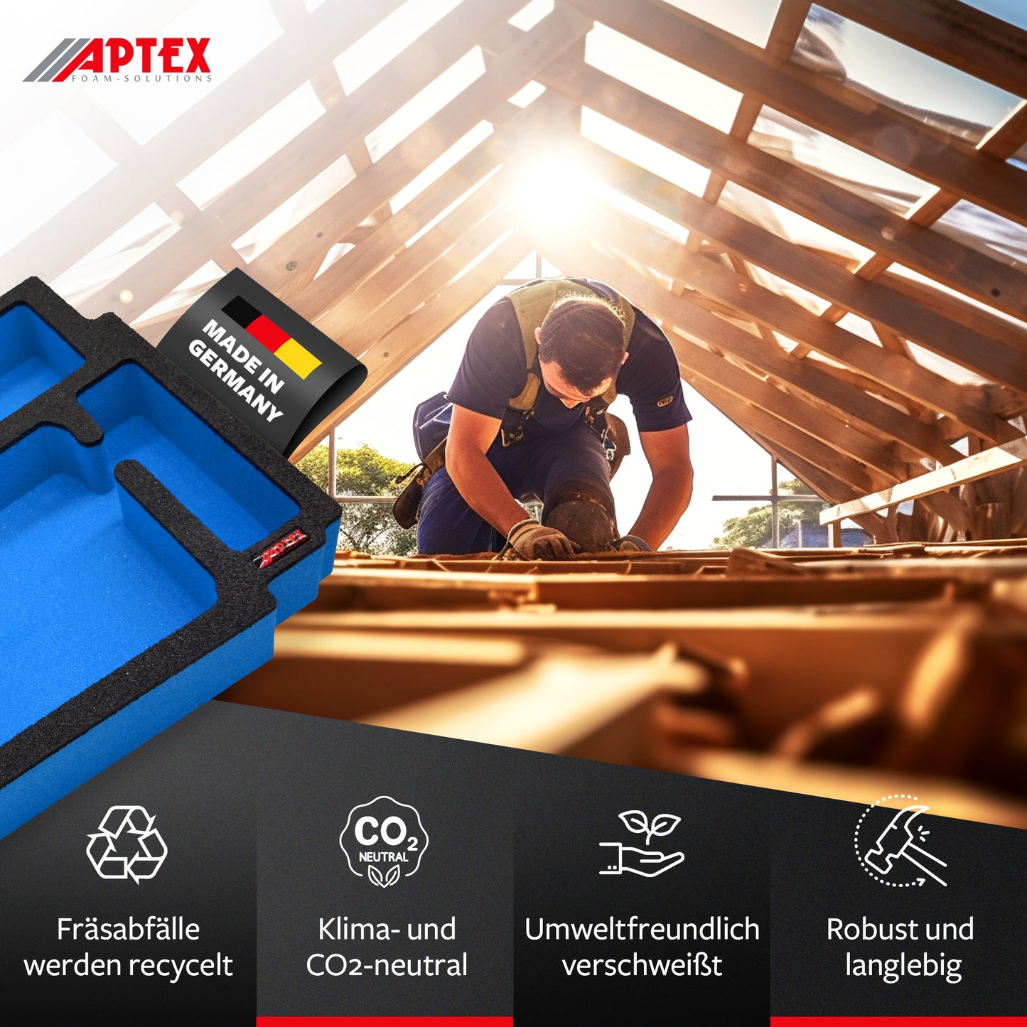 Schaumeinlage für Makita Akku-Ladegerät DC40RA + 3 Akkus 40V XGT 5Ah für MakPac Gr. 2-3