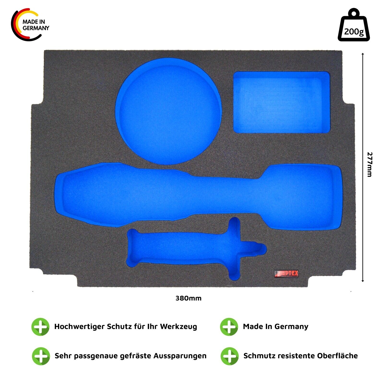 Schaumeinlage für den Makita Akku- Winkelschleifer DGA 519 MakPac Gr. 2-3 - APTEX
